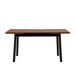 Set mesa comedor extensible y sillas (4 piezas) Oliver negro Practica Hogar