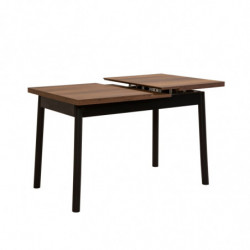 Set mesa comedor extensible y sillas (4 piezas) Oliver negro Practica Hogar