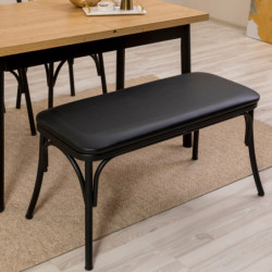 Set mesa comedor extensible y sillas (4 piezas) Oliver negro Practica Hogar