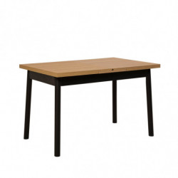 Set mesa comedor extensible y sillas (4 piezas) Oliver negro Practica Hogar