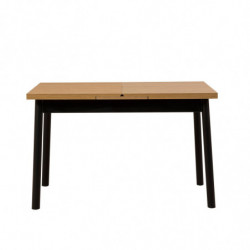 Set mesa comedor extensible y sillas (4 piezas) Oliver negro Practica Hogar