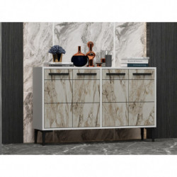Mueble TV Stria Blanco Mármol Practica Hogar