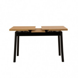 Set mesa comedor extensible y sillas (4 piezas) Oliver negro Practica Hogar