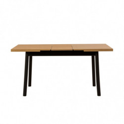 Set mesa comedor extensible y sillas (4 piezas) Oliver negro Practica Hogar