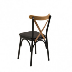 Set mesa comedor extensible y sillas (4 piezas) Oliver negro Practica Hogar