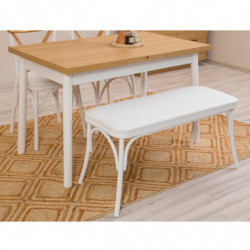 Set mesa comedor extensible y sillas (4 piezas) Oliver blanco Practica Hogar