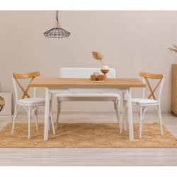 Set mesa comedor extensible y sillas (4 piezas) Oliver blanco Practica Hogar