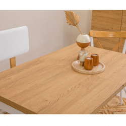 Set mesa comedor extensible y sillas (4 piezas) Oliver blanco Practica Hogar