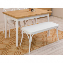 Set mesa comedor extensible y sillas (4 piezas) Oliver blanco Practica Hogar