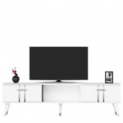 Mueble TV Asel Blanco Plata Practica Hogar