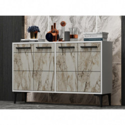 Mueble TV Stria Blanco Mármol Practica Hogar