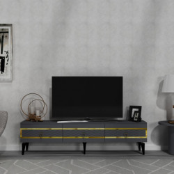 Mueble TV ipek Antracita Oro Practica Hogar