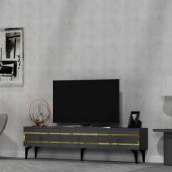 Mueble TV ipek Antracita Oro Practica Hogar