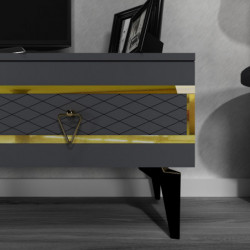 Mueble TV ipek Antracita Oro Practica Hogar