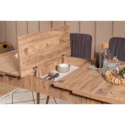 Set mesa comedor extensible y sillas (4 piezas) Vina 0701-3 pino atlántico antracita Practica Hogar