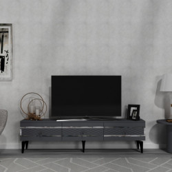 Mueble TV ipek Antracita Plata Practica Hogar