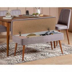 Set mesa comedor extensible y sillas (4 piezas) Vina 0701-3 gris nogal Practica Hogar
