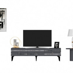 Mueble TV ipek Antracita Plata Practica Hogar