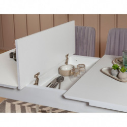 Set mesa comedor extensible y sillas (4 piezas) Vina 0701-3 gris blanco Practica Hogar