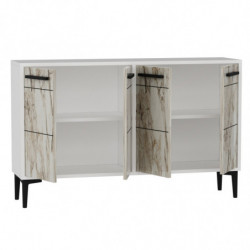 Mueble TV Stria Blanco Mármol Practica Hogar