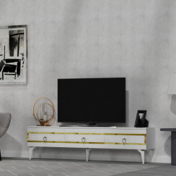Mueble TV ipek Blanco Oro Practica Hogar