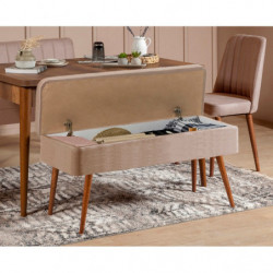 Set mesa comedor extensible y sillas (4 piezas) Vina 0900 3 piedra nogal Practica Hogar