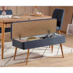 Set mesa comedor extensible y sillas (4 piezas) Vina 1048 3 pino atlántico azul oscuro Practica Hogar