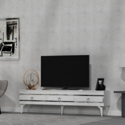 Mueble TV ipek Blanco Plata Practica Hogar