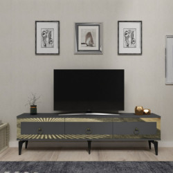 Mueble TV Ponny Antracita Oro Practica Hogar