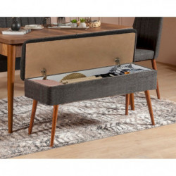 Set mesa comedor extensible y sillas (4 piezas) Vina 1053-3 antracita nogal Practica Hogar
