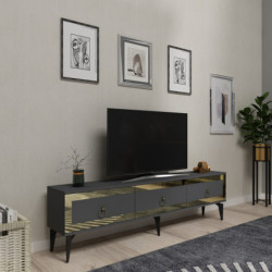 Mueble TV Ponny Antracita Oro Practica Hogar