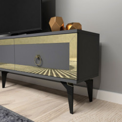 Mueble TV Ponny Antracita Oro Practica Hogar