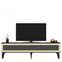 Mueble TV Ponny Antracita Oro Practica Hogar
