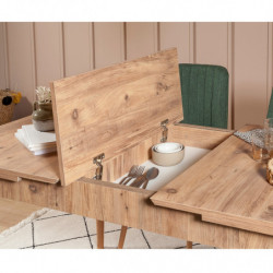 Set mesa comedor extensible y sillas (4 piezas) Vina 1070 3 pino atlántico verde Practica Hogar