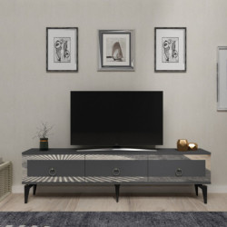 Mueble TV Ponny Antracita Plata Practica Hogar