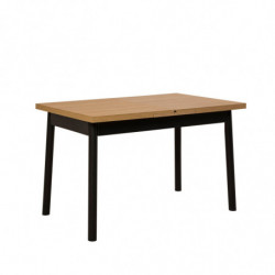 Set mesa comedor extensible y sillas (5 piezas) Oliver negro Practica Hogar