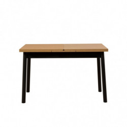Set mesa comedor extensible y sillas (5 piezas) Oliver negro Practica Hogar