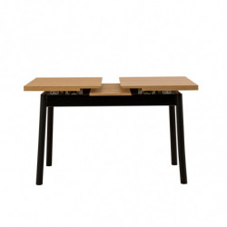 Set mesa comedor extensible y sillas (5 piezas) Oliver negro Practica Hogar