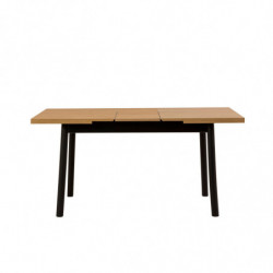 Set mesa comedor extensible y sillas (5 piezas) Oliver negro Practica Hogar
