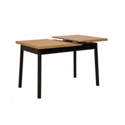 Set mesa comedor extensible y sillas (5 piezas) Oliver negro Practica Hogar