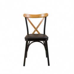 Set mesa comedor extensible y sillas (5 piezas) Oliver negro Practica Hogar