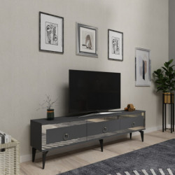 Mueble TV Ponny Antracita Plata Practica Hogar