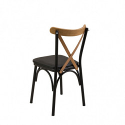Set mesa comedor extensible y sillas (5 piezas) Oliver negro Practica Hogar