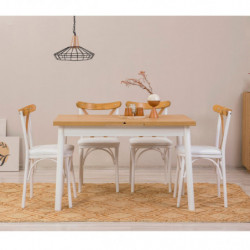 Set mesa comedor extensible y sillas (5 piezas) Oliver blanco Practica Hogar