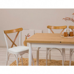 Set mesa comedor extensible y sillas (5 piezas) Oliver blanco Practica Hogar