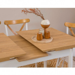 Set mesa comedor extensible y sillas (5 piezas) Oliver blanco Practica Hogar