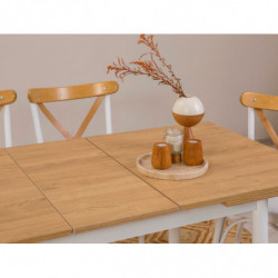 Set mesa comedor extensible y sillas (5 piezas) Oliver blanco Practica Hogar