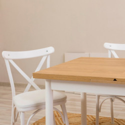 Set mesa comedor extensible y sillas (5 piezas) Oliver blanco Practica Hogar