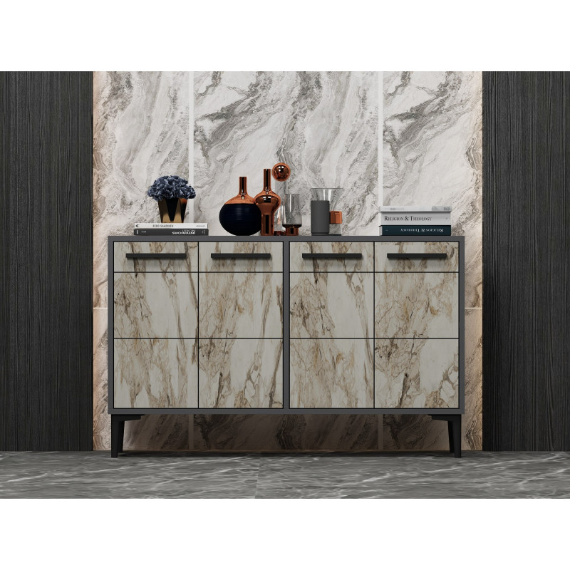 Mueble TV Stria Antracita Mármol Practica Hogar Mueble TV Stria Antracita Mármol Practica Hogar