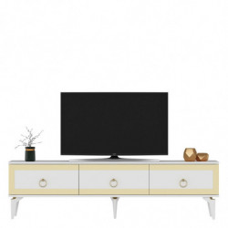 Mueble TV Ponny Blanco Oro Practica Hogar